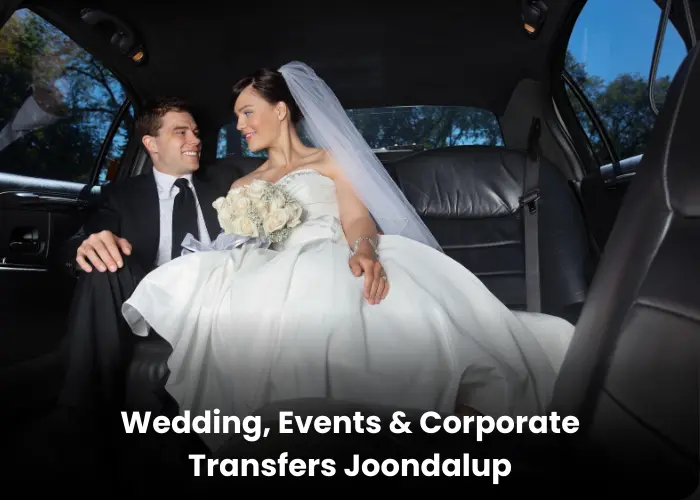 A wedding couple is traveling with Perth Maxi Van in Joondalup